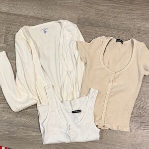 Brandy Melville cardigan tank top ribbed bundle